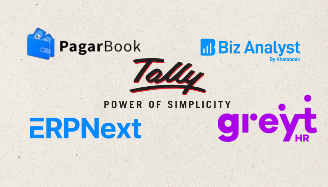 tally, pagarbook,biz analyst,ERPNext,GreytHr